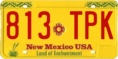 NM license plate 813TPK