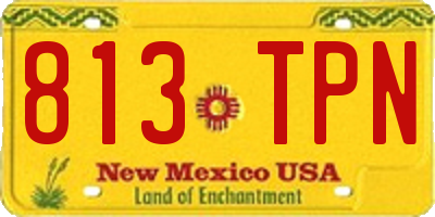 NM license plate 813TPN