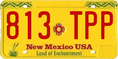 NM license plate 813TPP