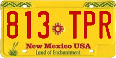 NM license plate 813TPR