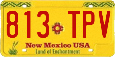 NM license plate 813TPV