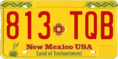 NM license plate 813TQB