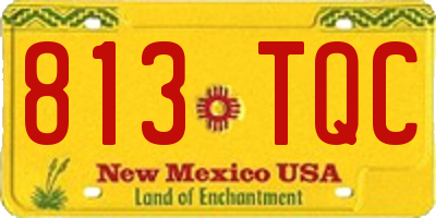 NM license plate 813TQC