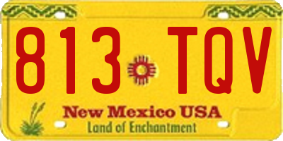 NM license plate 813TQV