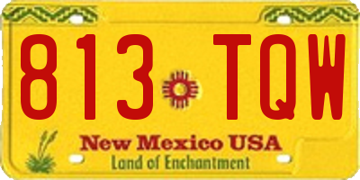 NM license plate 813TQW