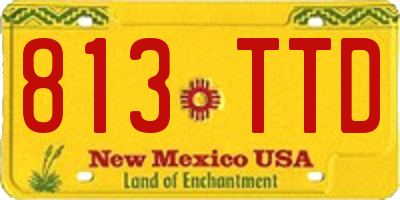NM license plate 813TTD