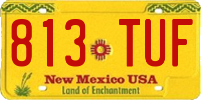 NM license plate 813TUF