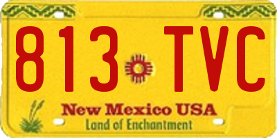 NM license plate 813TVC