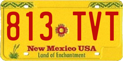 NM license plate 813TVT