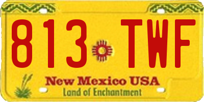 NM license plate 813TWF