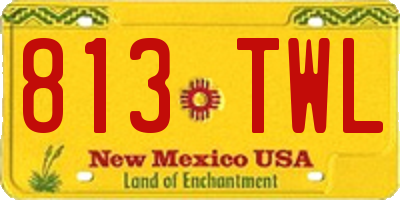 NM license plate 813TWL