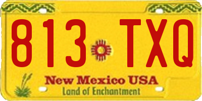 NM license plate 813TXQ