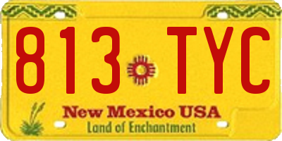 NM license plate 813TYC