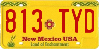 NM license plate 813TYD