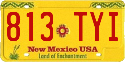 NM license plate 813TYI