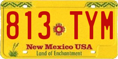NM license plate 813TYM