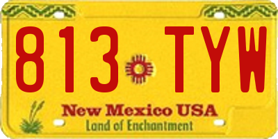 NM license plate 813TYW