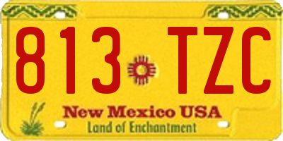 NM license plate 813TZC