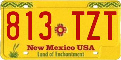 NM license plate 813TZT