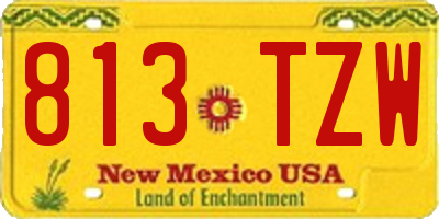 NM license plate 813TZW