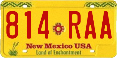 NM license plate 814RAA