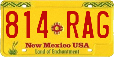 NM license plate 814RAG