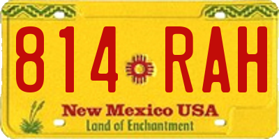 NM license plate 814RAH