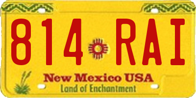 NM license plate 814RAI