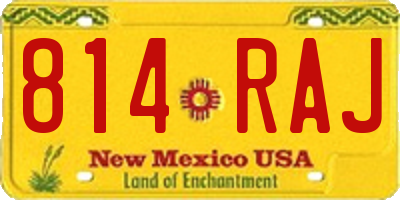 NM license plate 814RAJ