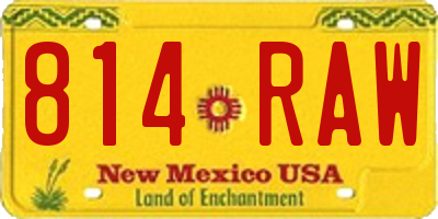 NM license plate 814RAW