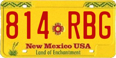 NM license plate 814RBG