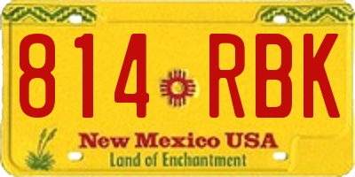 NM license plate 814RBK