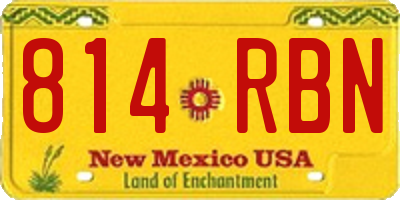 NM license plate 814RBN