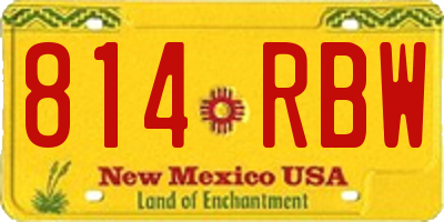 NM license plate 814RBW