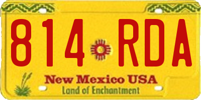 NM license plate 814RDA