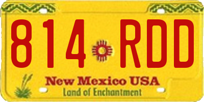 NM license plate 814RDD