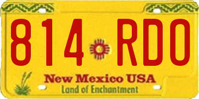 NM license plate 814RDO