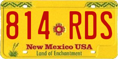 NM license plate 814RDS