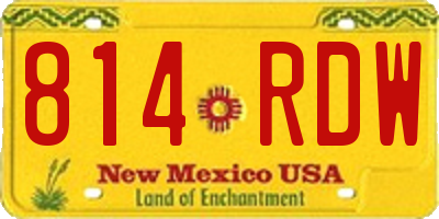 NM license plate 814RDW