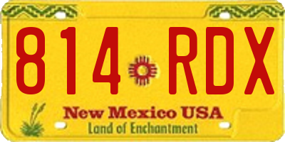 NM license plate 814RDX