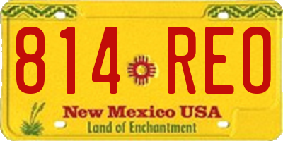 NM license plate 814REO