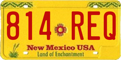 NM license plate 814REQ