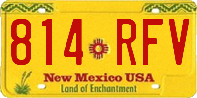 NM license plate 814RFV