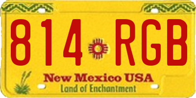 NM license plate 814RGB