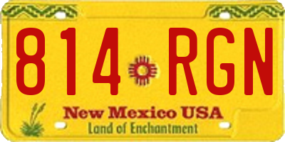 NM license plate 814RGN
