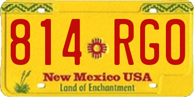 NM license plate 814RGO
