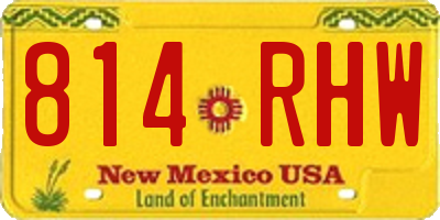 NM license plate 814RHW