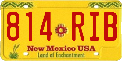 NM license plate 814RIB