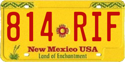 NM license plate 814RIF