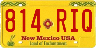 NM license plate 814RIQ